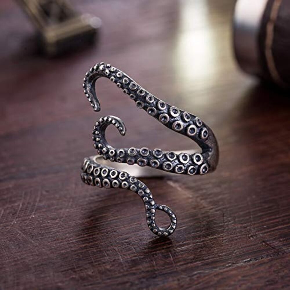 Adjustable Octopus Tentacle Ring Punk Antique Sty… - image 3